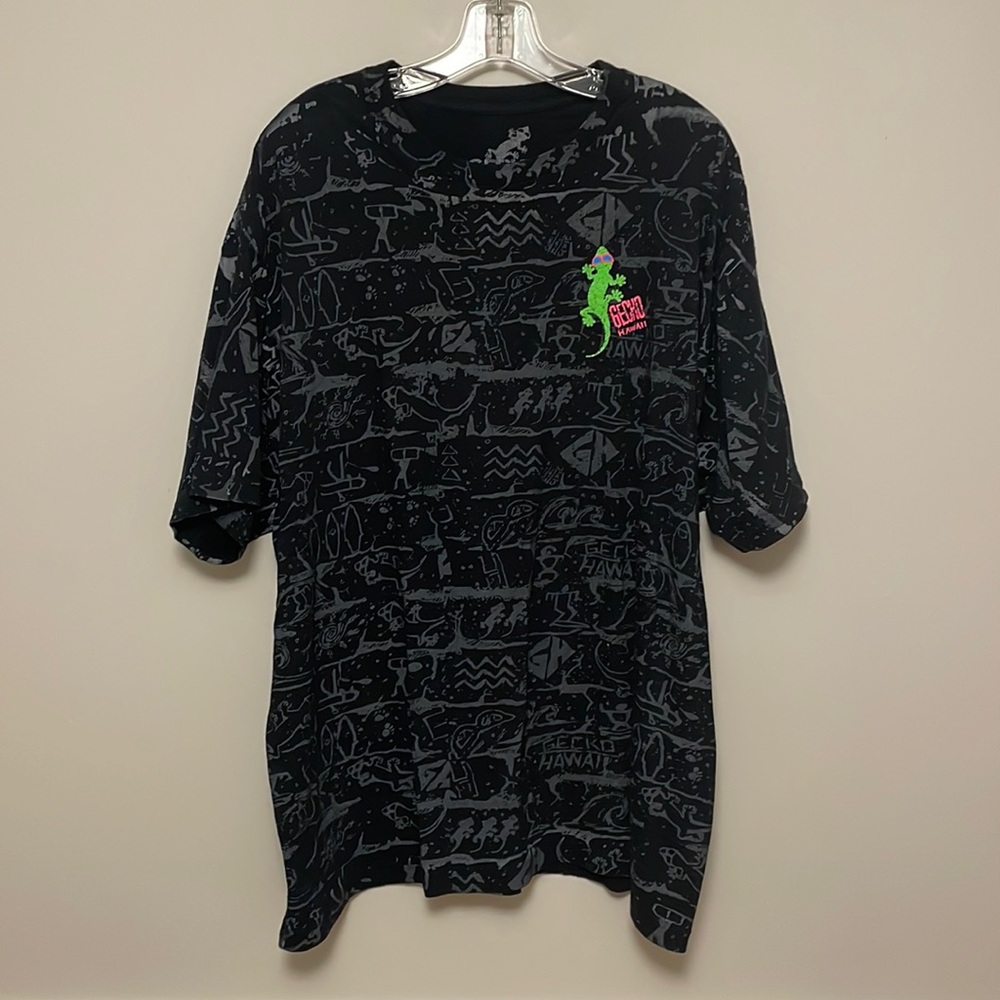 Gecko Hawaii black patterned men’s XXL shirt